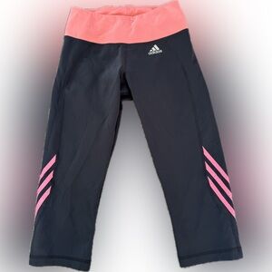 Adidas Women's Black Leggings with Coral Accents